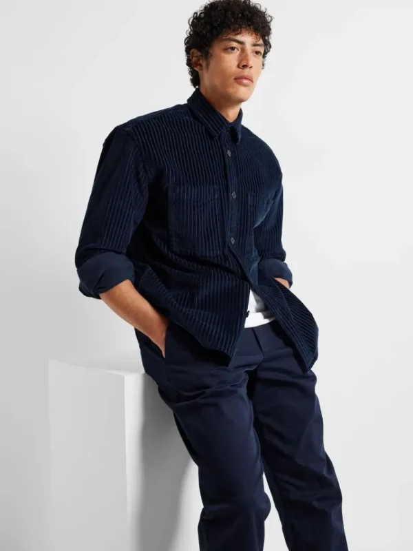 Overtøj | Skjorter>SELECTED CORDUROY OVERSHIRT Blue