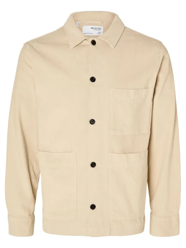 Overtøj | Skjorter>SELECTED CORDUROY OVERSHIRT Beige