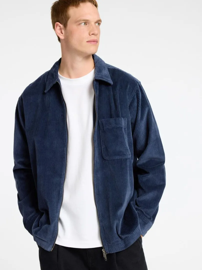corduroy_overshirt_3.webp Overtøj | Skjorter>SELECTED CORDUROY OVERSHIRT Blue