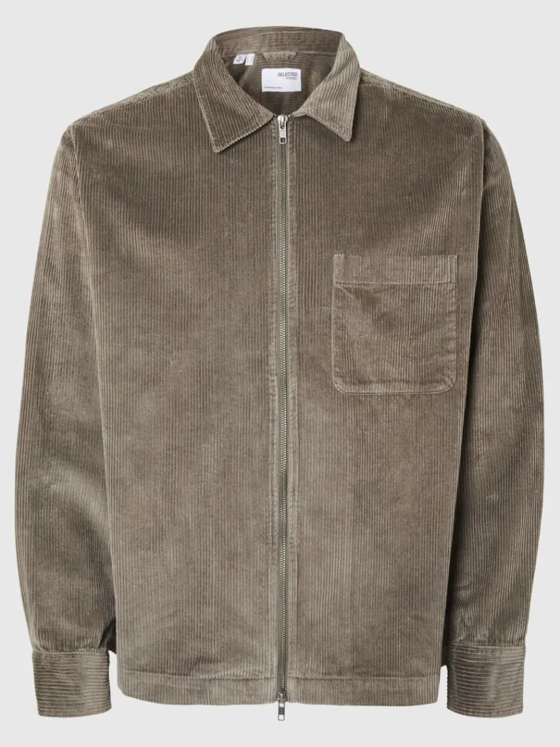 corduroy_overshirt_4-1.webp Overtøj | Skjorter>SELECTED CORDUROY OVERSHIRT Brown