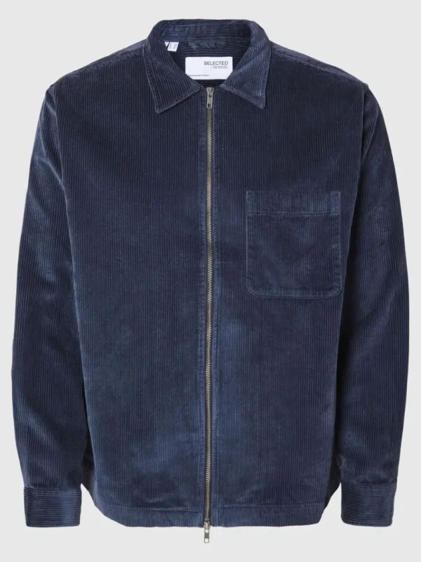 Overtøj | Skjorter>SELECTED CORDUROY OVERSHIRT Blue
