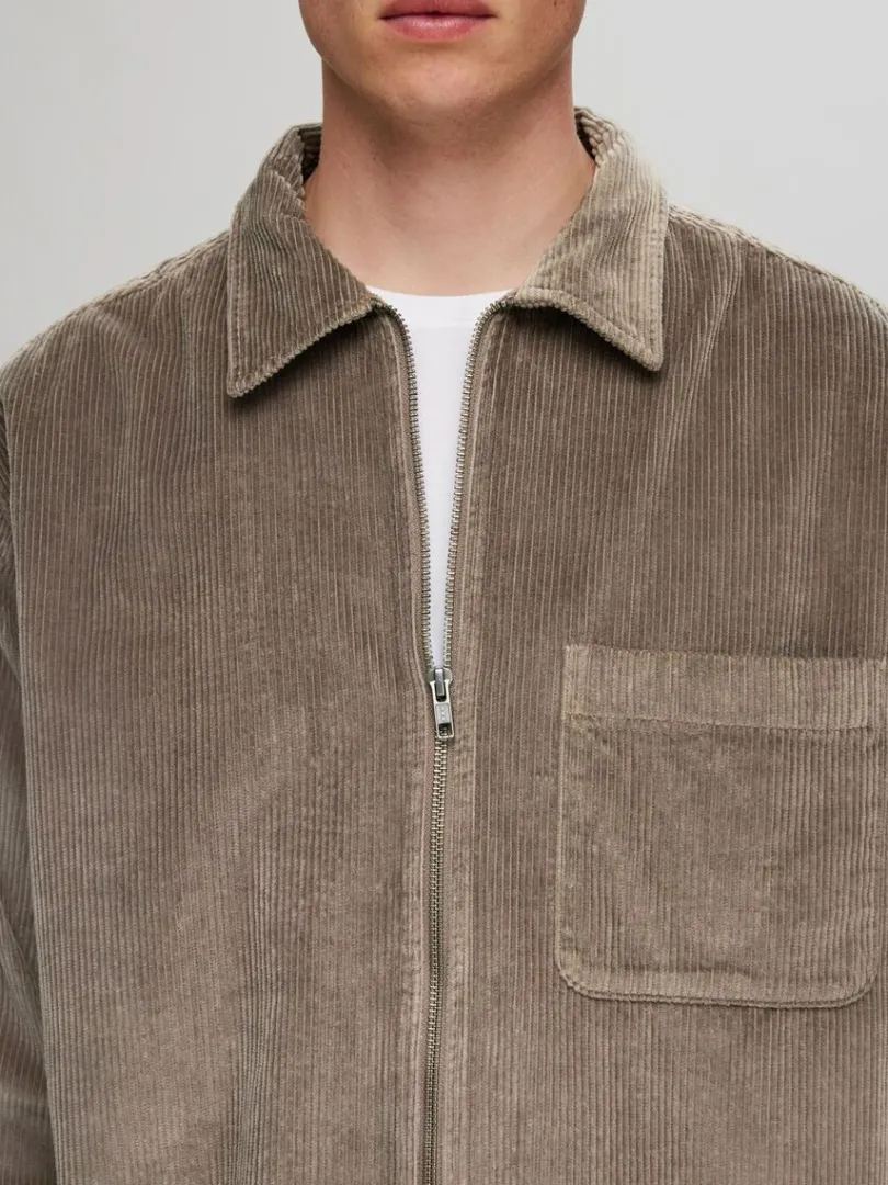 corduroy_overshirt_5-1.webp Overtøj | Skjorter>SELECTED CORDUROY OVERSHIRT Brown