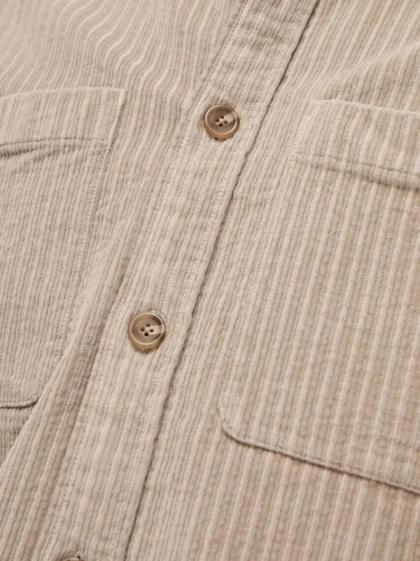 Overtøj | Skjorter>SELECTED CORDUROY OVERSHIRT Beige