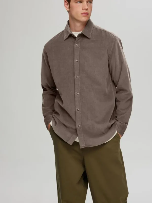 Skjorter>SELECTED CORDUROY SKJORTE Brown