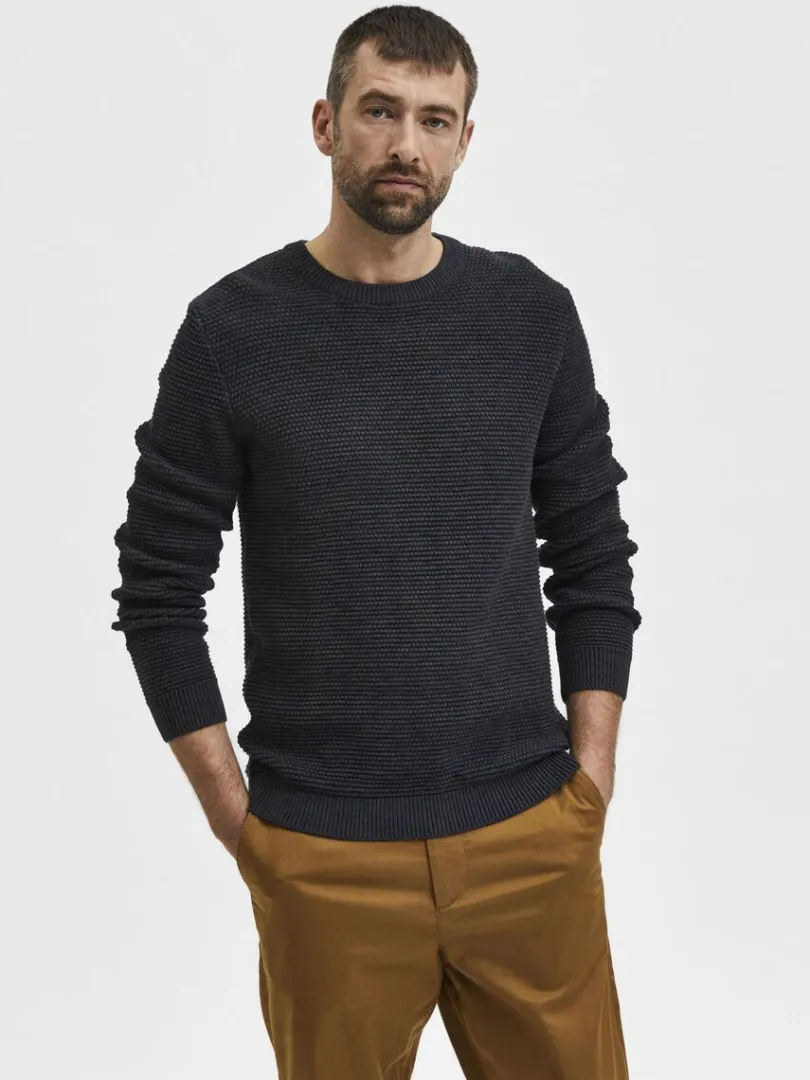 crew_neck_striktrje_0-6.webp Strik>SELECTED CREW NECK STRIKTRØJE Grey