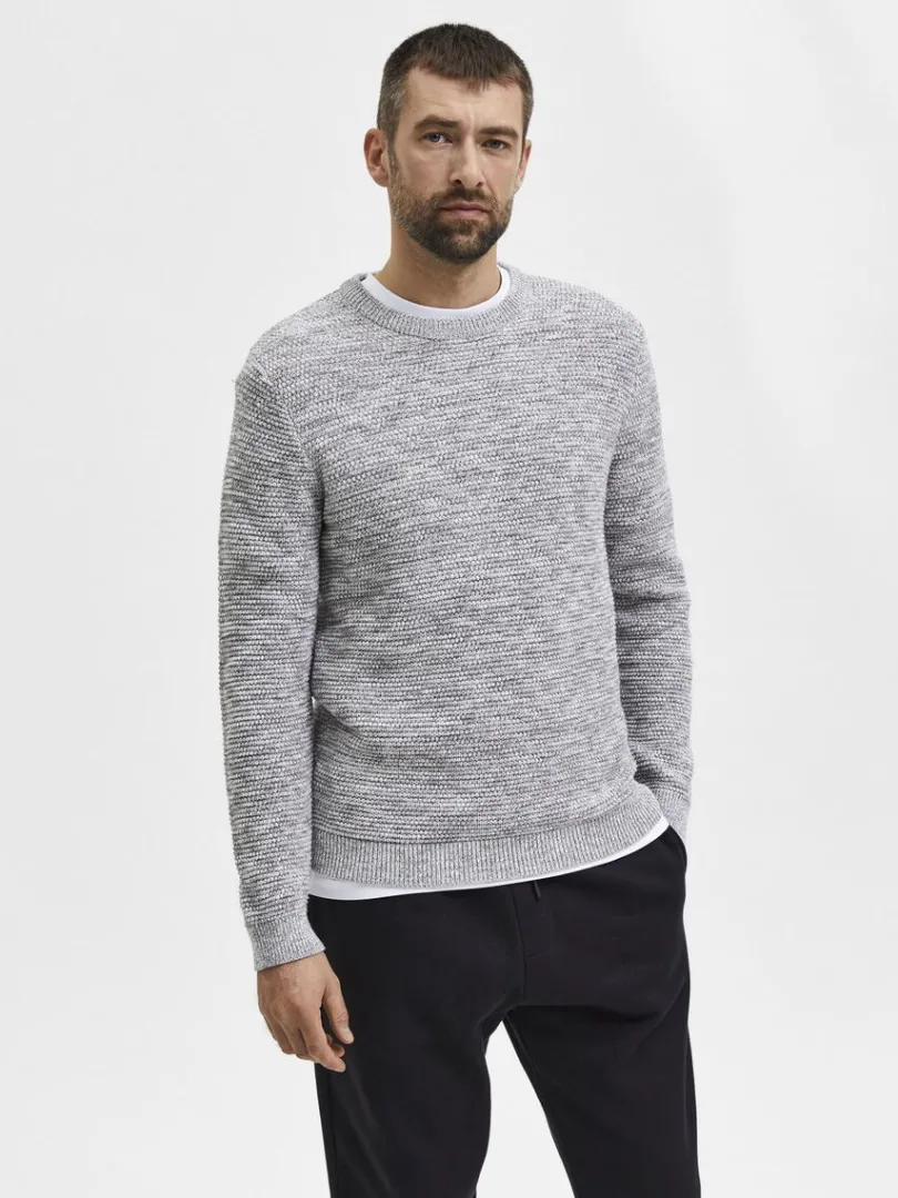 crew_neck_striktrje_0-7.webp Strik>SELECTED CREW NECK STRIKTRØJE Grey
