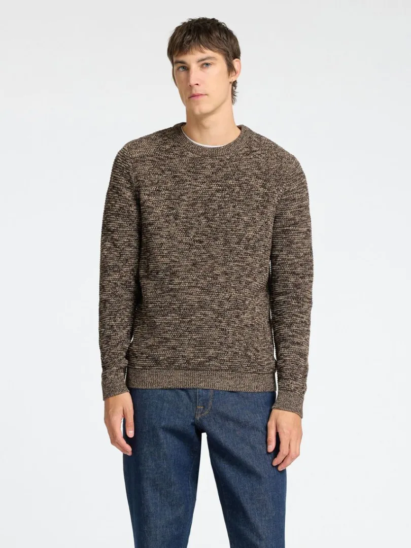 crew_neck_striktrje_1-3.webp Strik>SELECTED CREW NECK STRIKTRØJE Brown