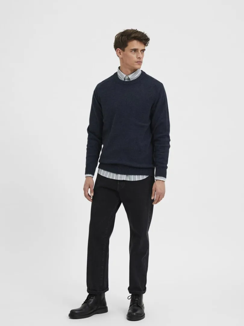 crew_neck_striktrje_1.webp Strik>SELECTED CREW NECK STRIKTRØJE Blue