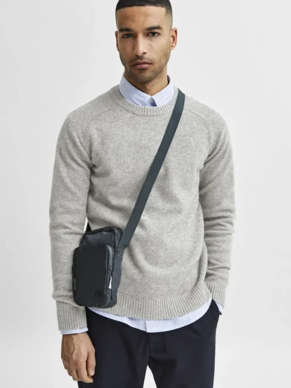 Strik>SELECTED CREW NECK STRIKTRØJE Grey