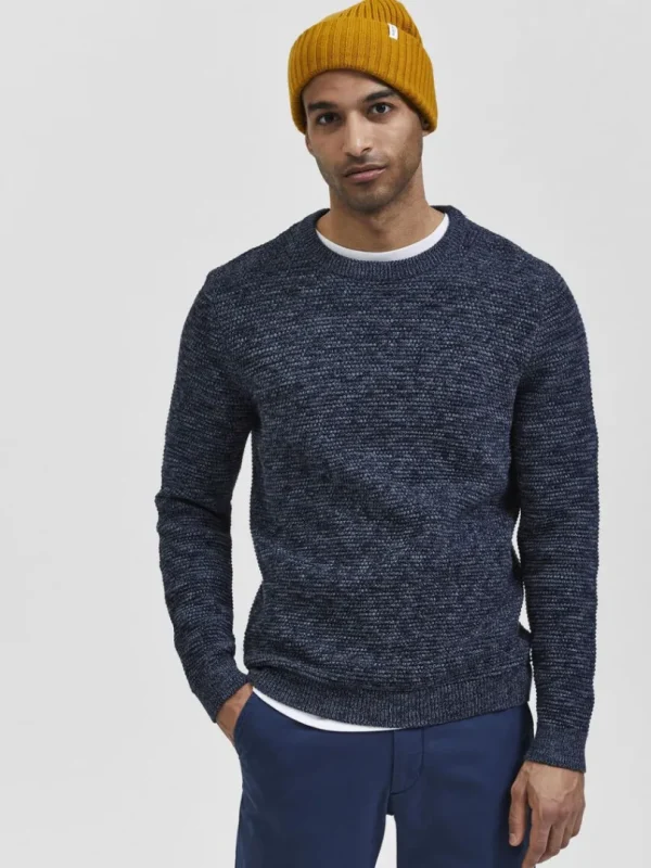 Strik>SELECTED CREW NECK STRIKTRØJE Blue