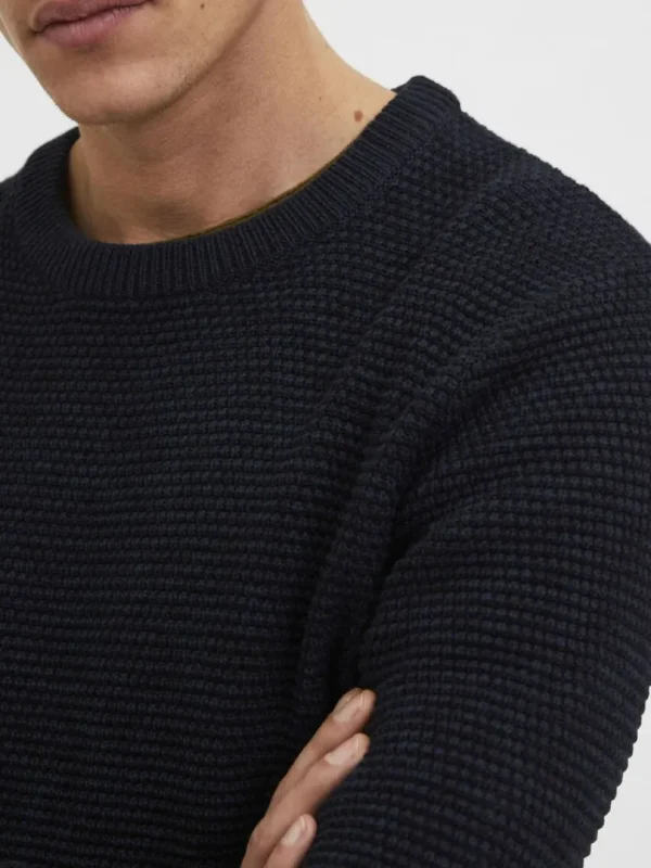 Strik>SELECTED CREW NECK STRIKTRØJE Blue