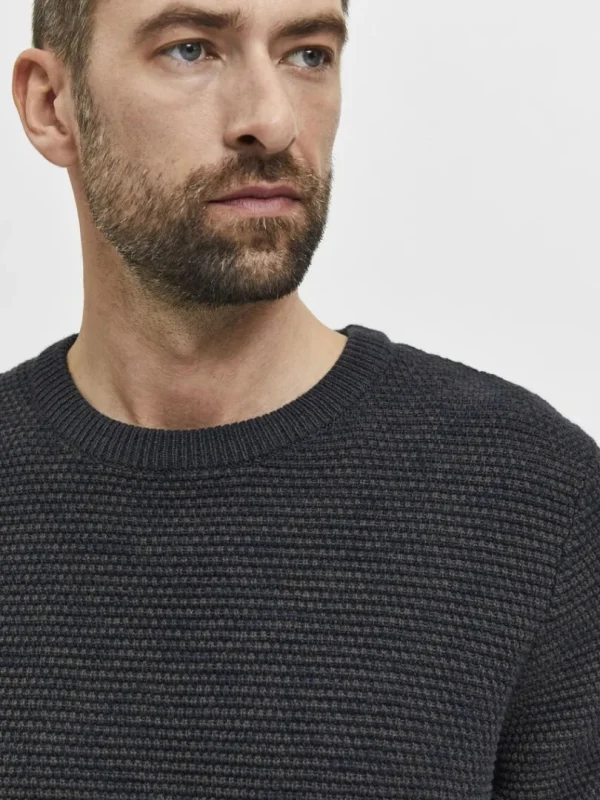 Strik>SELECTED CREW NECK STRIKTRØJE Grey