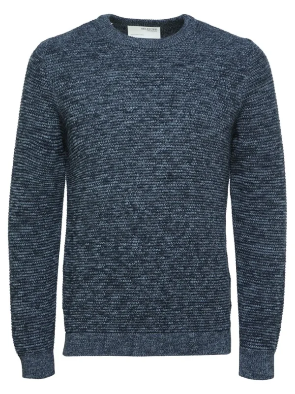 Strik>SELECTED CREW NECK STRIKTRØJE Blue