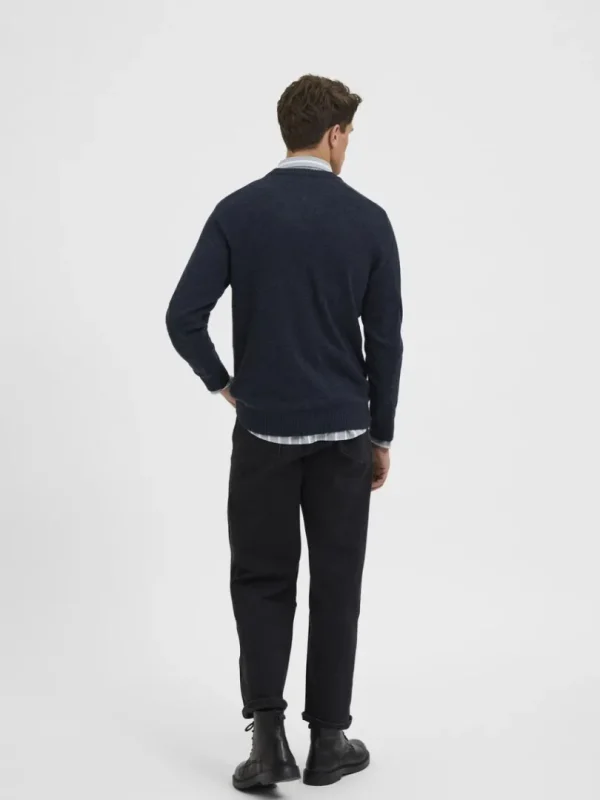 Strik>SELECTED CREW NECK STRIKTRØJE Blue