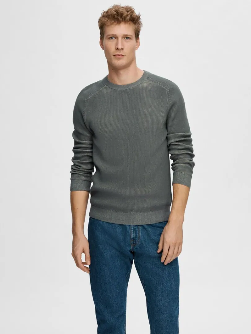 crewneck_i_bomuld_pullove_0.webp Strik>SELECTED CREWNECK I BOMULD PULLOVER Blue