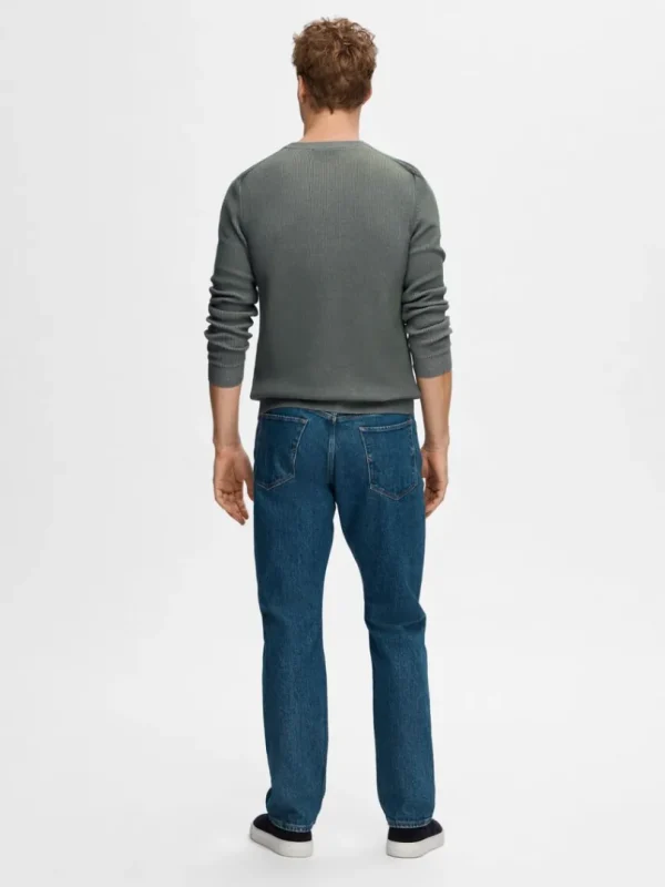 Strik>SELECTED CREWNECK I BOMULD PULLOVER Blue