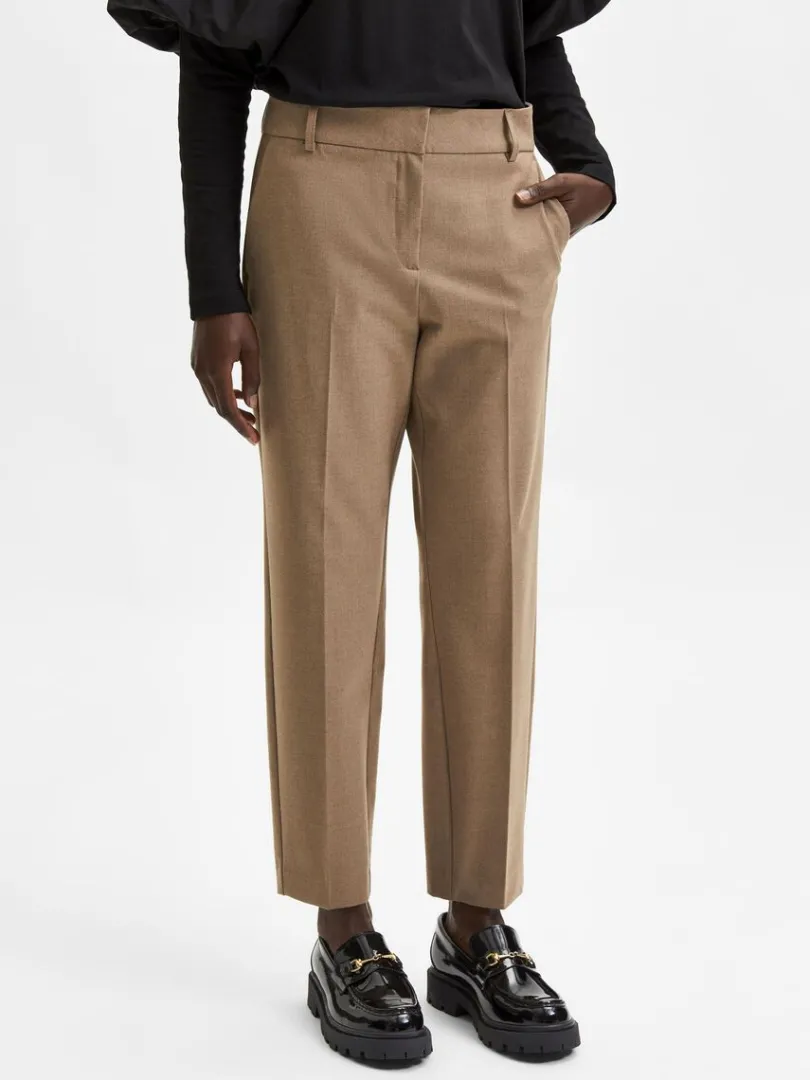 cropped_bukser_0-1.webp Bukser | Jakkesæt & Blazers>SELECTED CROPPED BUKSER Brown