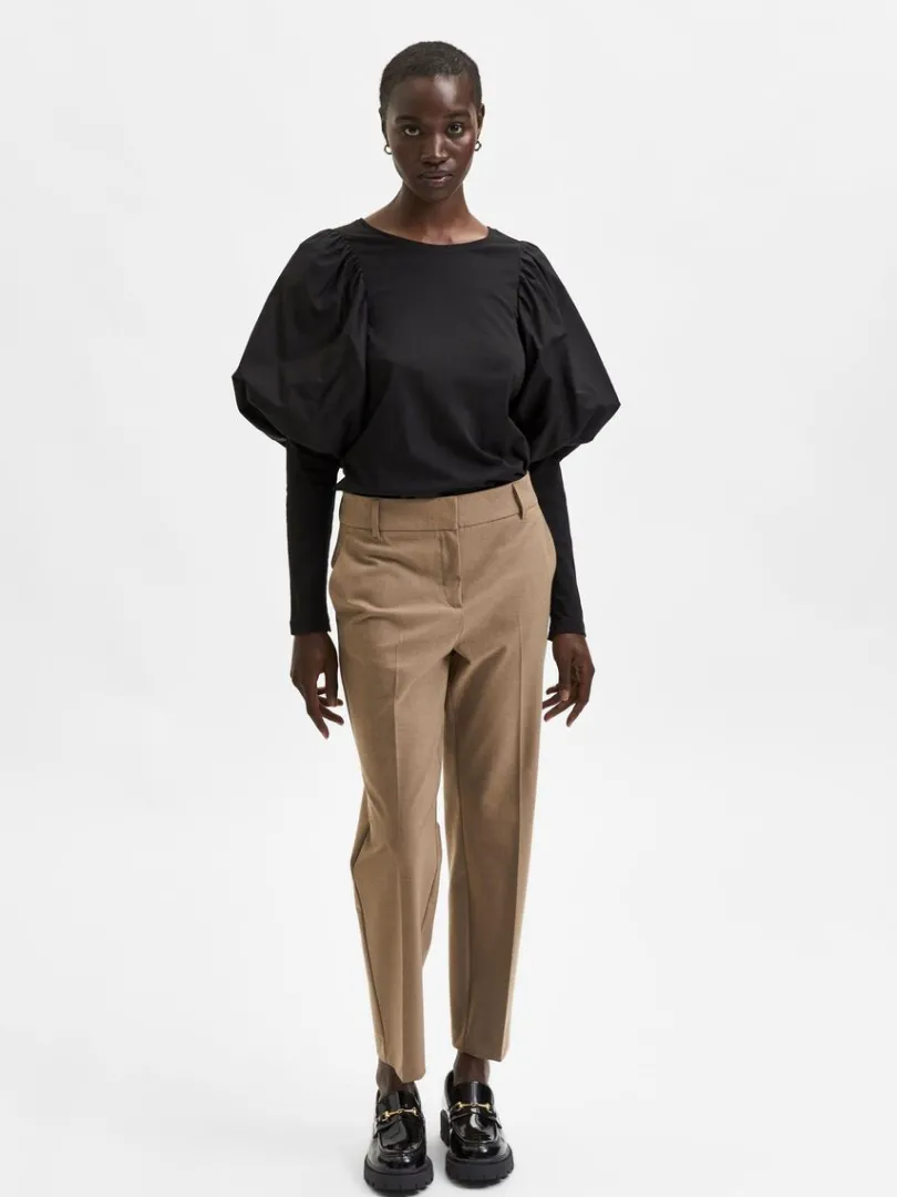 cropped_bukser_1-1.webp Bukser | Jakkesæt & Blazers>SELECTED CROPPED BUKSER Brown