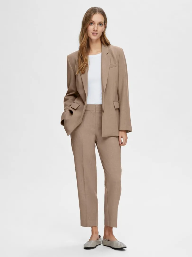 cropped_bukser_1.webp Bukser | Jakkesæt & Blazers>SELECTED CROPPED BUKSER Brown