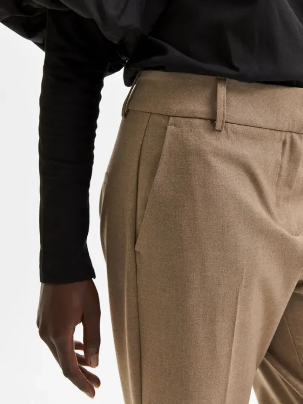 Bukser | Jakkesæt & Blazers>SELECTED CROPPED BUKSER Brown