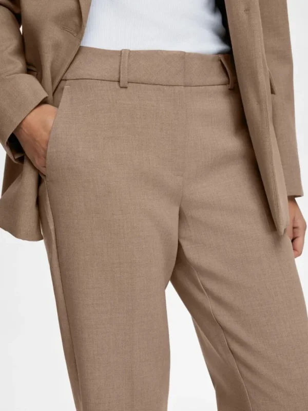 Bukser | Jakkesæt & Blazers>SELECTED CROPPED BUKSER Brown