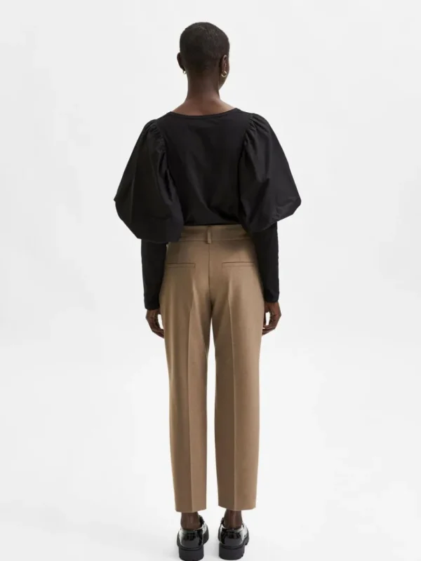 Bukser | Jakkesæt & Blazers>SELECTED CROPPED BUKSER Brown