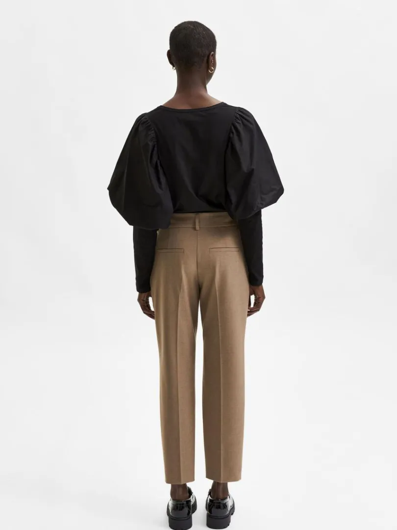 cropped_bukser_4-1.webp Bukser | Jakkesæt & Blazers>SELECTED CROPPED BUKSER Brown