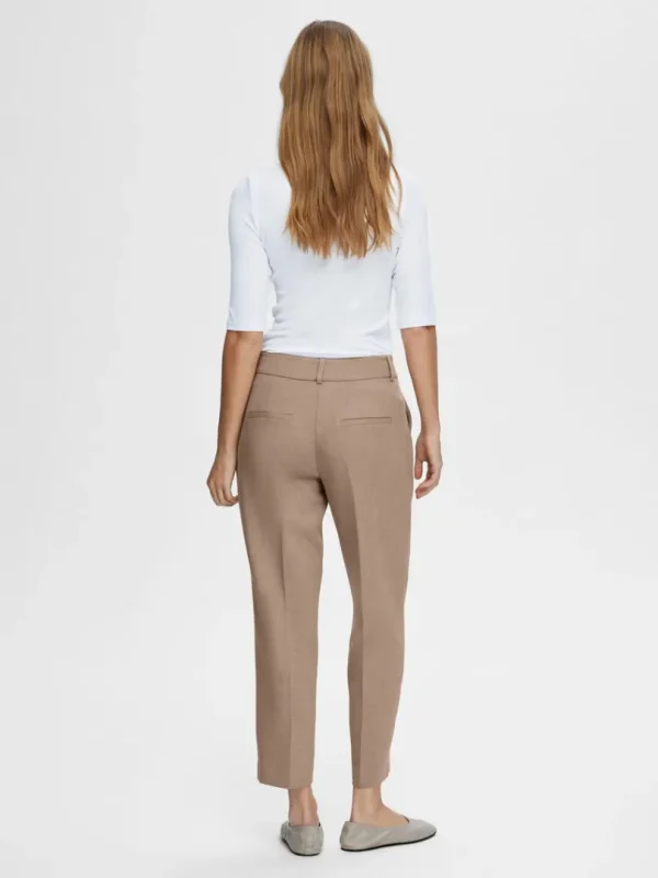 Bukser | Jakkesæt & Blazers>SELECTED CROPPED BUKSER Brown