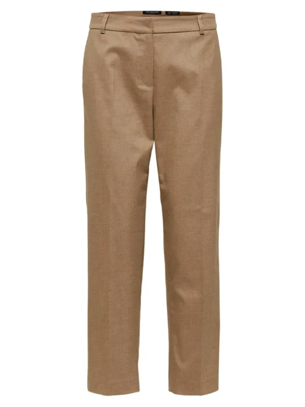 Bukser | Jakkesæt & Blazers>SELECTED CROPPED BUKSER Brown