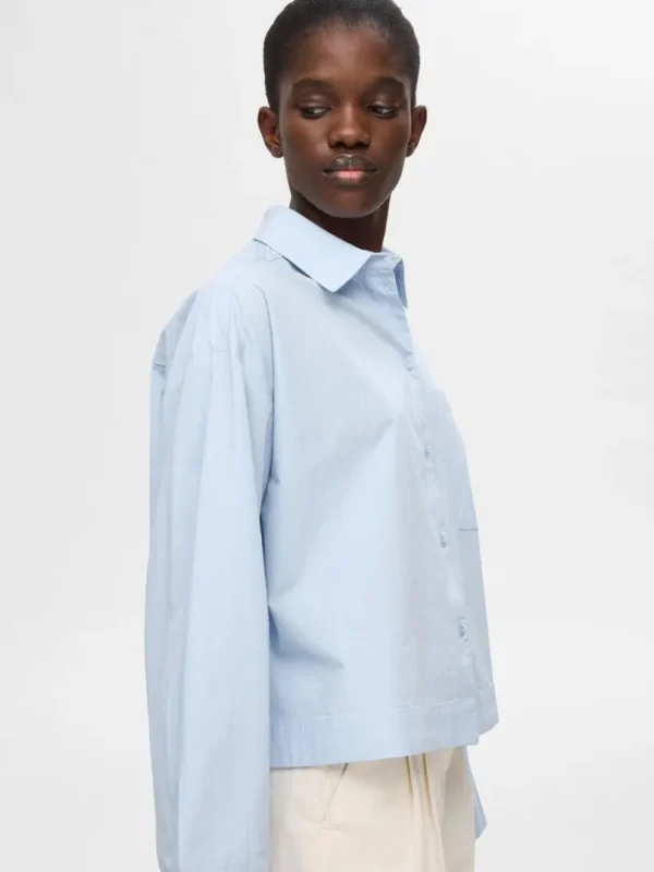 Skjorter>SELECTED CROPPED SKJORTE Blue
