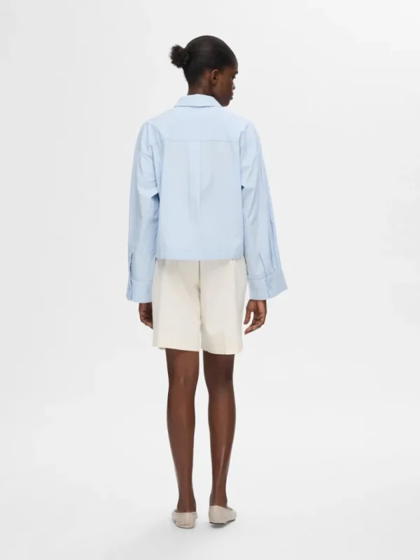 Skjorter>SELECTED CROPPED SKJORTE Blue