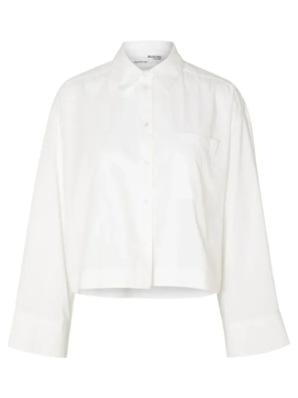 Skjorter>SELECTED CROPPED SKJORTE White