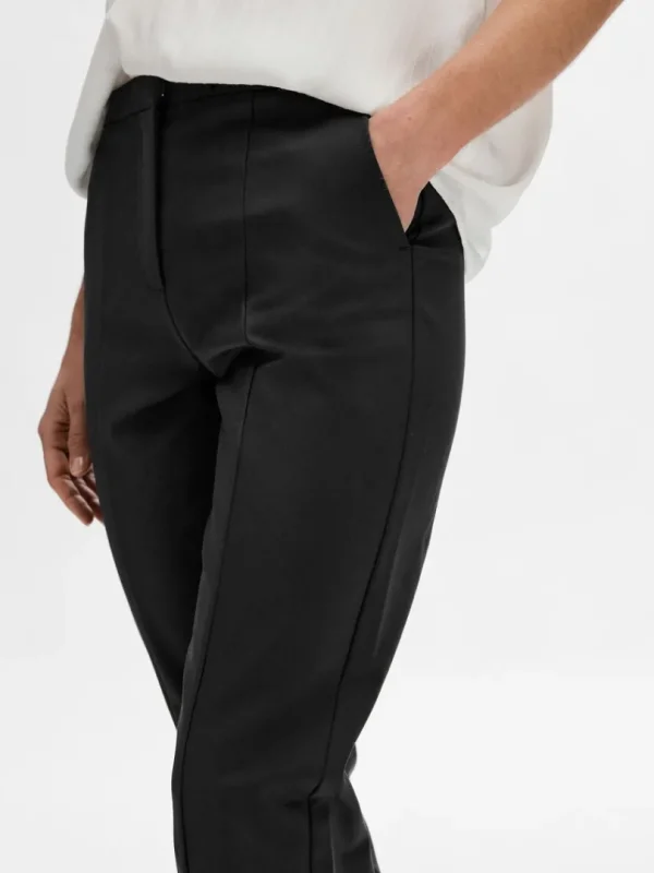 Bukser | Jakkesæt & Blazers>SELECTED CROPPED SLIM FIT BUKSER Black