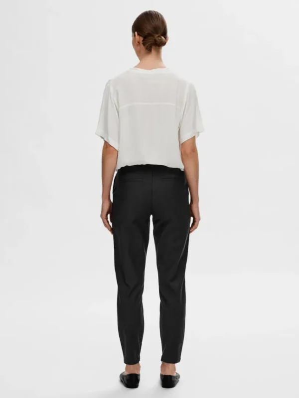 Bukser | Jakkesæt & Blazers>SELECTED CROPPED SLIM FIT BUKSER Black