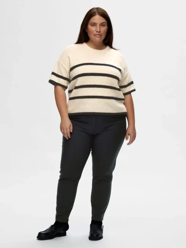 Bukser | Jakkesæt & Blazers>SELECTED CROPPED SLIM FIT BUKSER Black