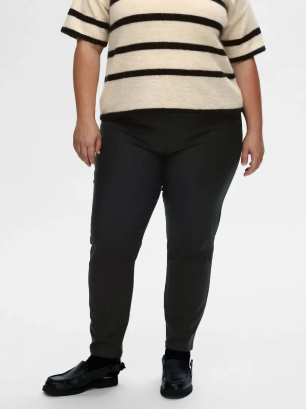 Bukser | Jakkesæt & Blazers>SELECTED CROPPED SLIM FIT BUKSER Black