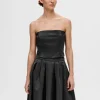 Toppe Og Bluser>SELECTED CROPPED TUBE-TOP Black