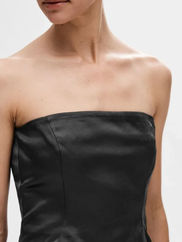 Toppe Og Bluser>SELECTED CROPPED TUBE-TOP Black