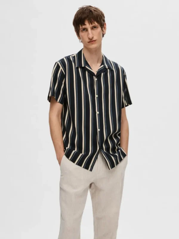 Skjorter>SELECTED CUBANSK KRAVE SKJORTE Blue