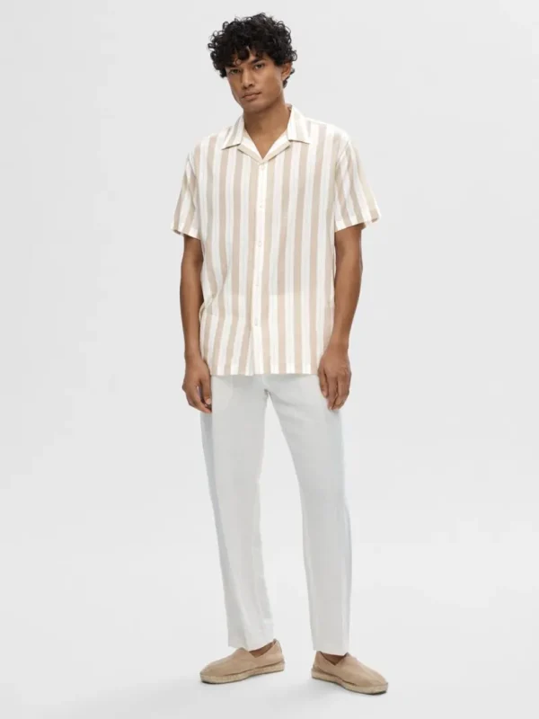 Skjorter>SELECTED CUBANSK KRAVE SKJORTE Beige