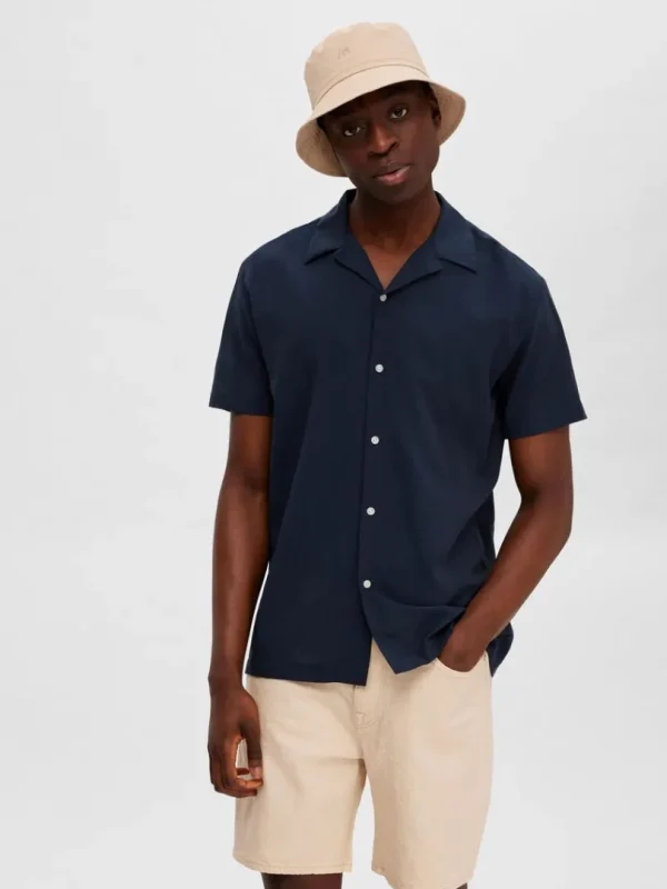 Skjorter>SELECTED CUBANSK KRAVE SKJORTE Blue