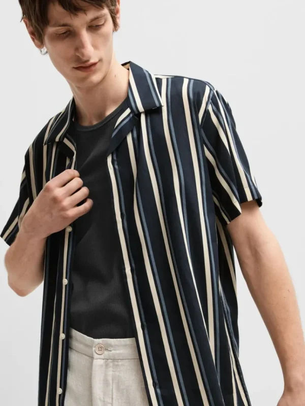 Skjorter>SELECTED CUBANSK KRAVE SKJORTE Blue