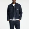 Overtøj>SELECTED DARK WASH DENIMJAKKE Blue