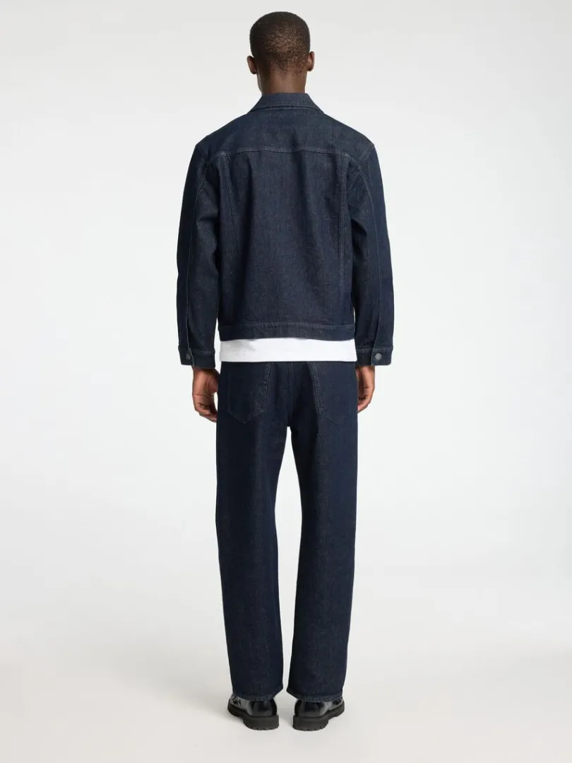 dark_wash_denimjakke_1.webp Overtøj>SELECTED DARK WASH DENIMJAKKE Blue