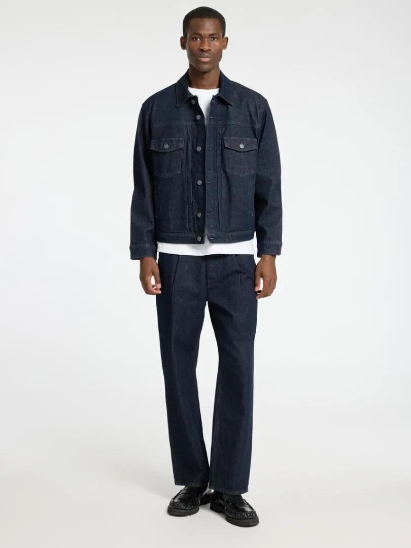 dark_wash_denimjakke_3.webp Overtøj>SELECTED DARK WASH DENIMJAKKE Blue