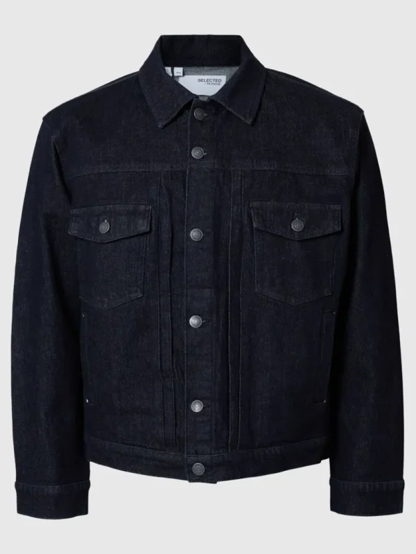 Overtøj>SELECTED DARK WASH DENIMJAKKE Blue