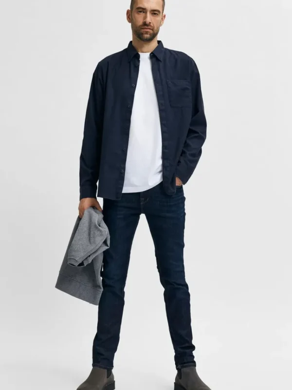 Jeans>SELECTED DARK WASH SLIM FIT JEANS Blue