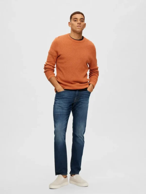 Jeans>SELECTED DARK WASH STRAIGHT FIT JEANS Blue