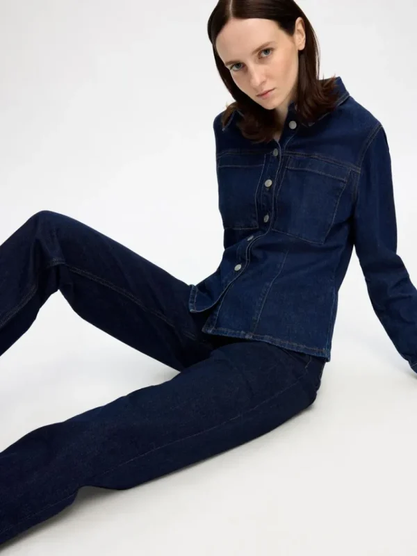 Jeans>SELECTED DARK WASH STRAIGHT FIT JEANS Blue
