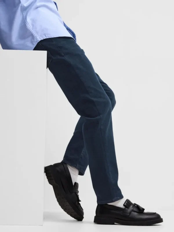 Jeans>SELECTED DARK WASH STRAIGHT FIT JEANS Blue